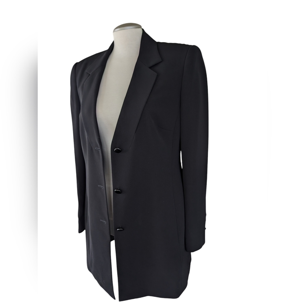 Lucia Black Longline Minimalist Old Money Academia Blazer size 10